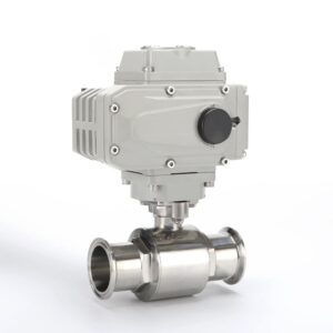 Sanitary Stainless Steel 304/316L 2-way Electric Actuator Clamp Quick Connect ISO Certified OEM Base Media Ball Valve