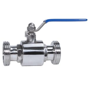 Food Grade Sanitary Stainless Steel 304 316 Manual OEM Water Oil Steam External Threaded Through Ball Valves