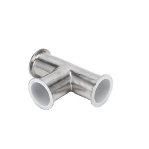 Factory Direct Sale Fluorine Spraying Quick Install Tee SUS304 316L Smooth Polishing Sanitary Stainless Steel 3 Way Equal Silver